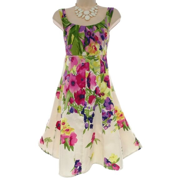 Dress Barn Dresses & Skirts - Size 14 WATERCOLOR FLORAL PRINT FIT & FLARE DRESS